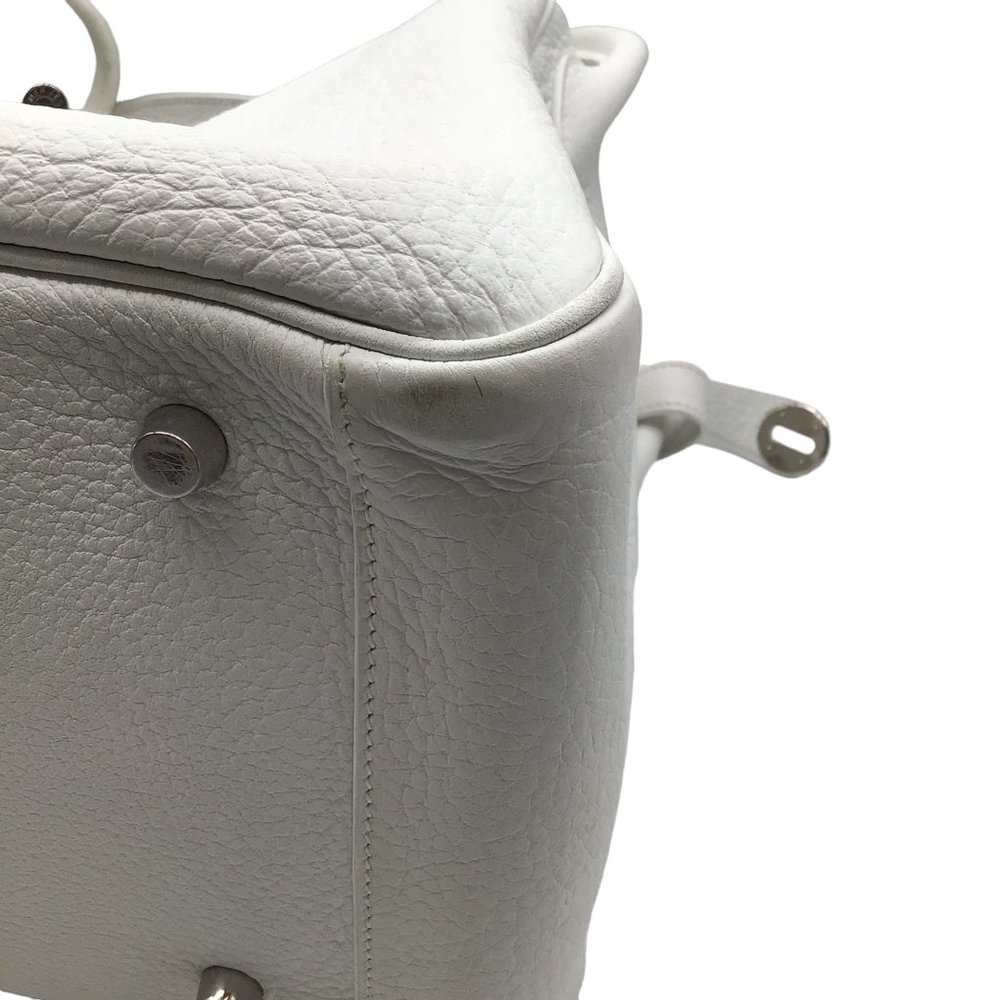 HERMES WHITE 2007 TOGO LEATHER LINDY HANDBAG - Picture 8 of 12